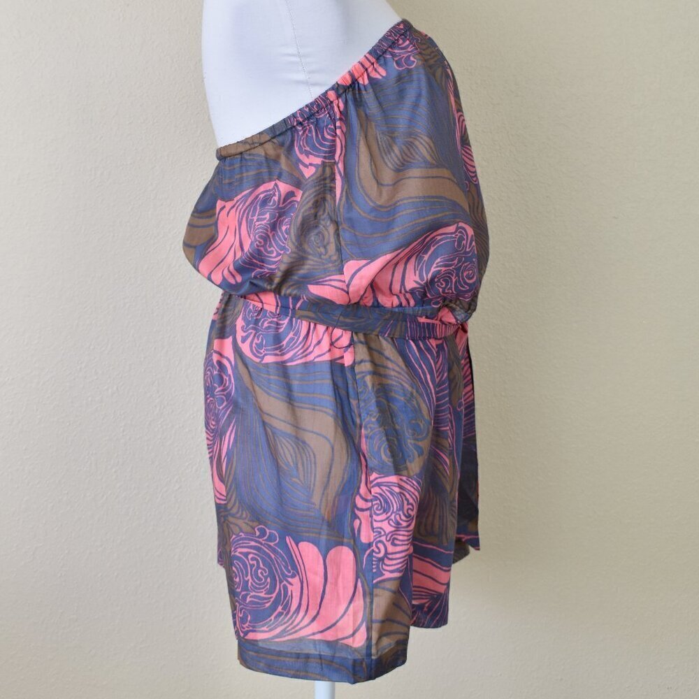 Tibi Strapless Summer Belted Romper Printed - M - Picture 9 of 11
